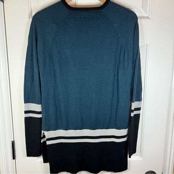 Sweaty Betty Jumper 100% Merino Wool Alpine Tunic Sweater Color Block Size Small - Picture 9 of 11
